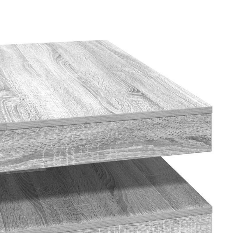 Coffee Table 360-Degree Rotatable 90X90x34.5 Cm, Grey Sonoma