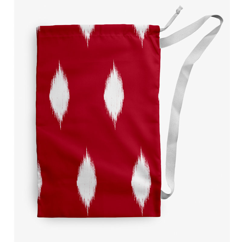 Sac à linge Hol-I-Kat Holiday Ikat, Petit (H 29 po x l 18 po), Rouge