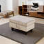 Ensemble de repose-pieds de rangement en tissu duveteux Living, structure en bois massif-2123484763