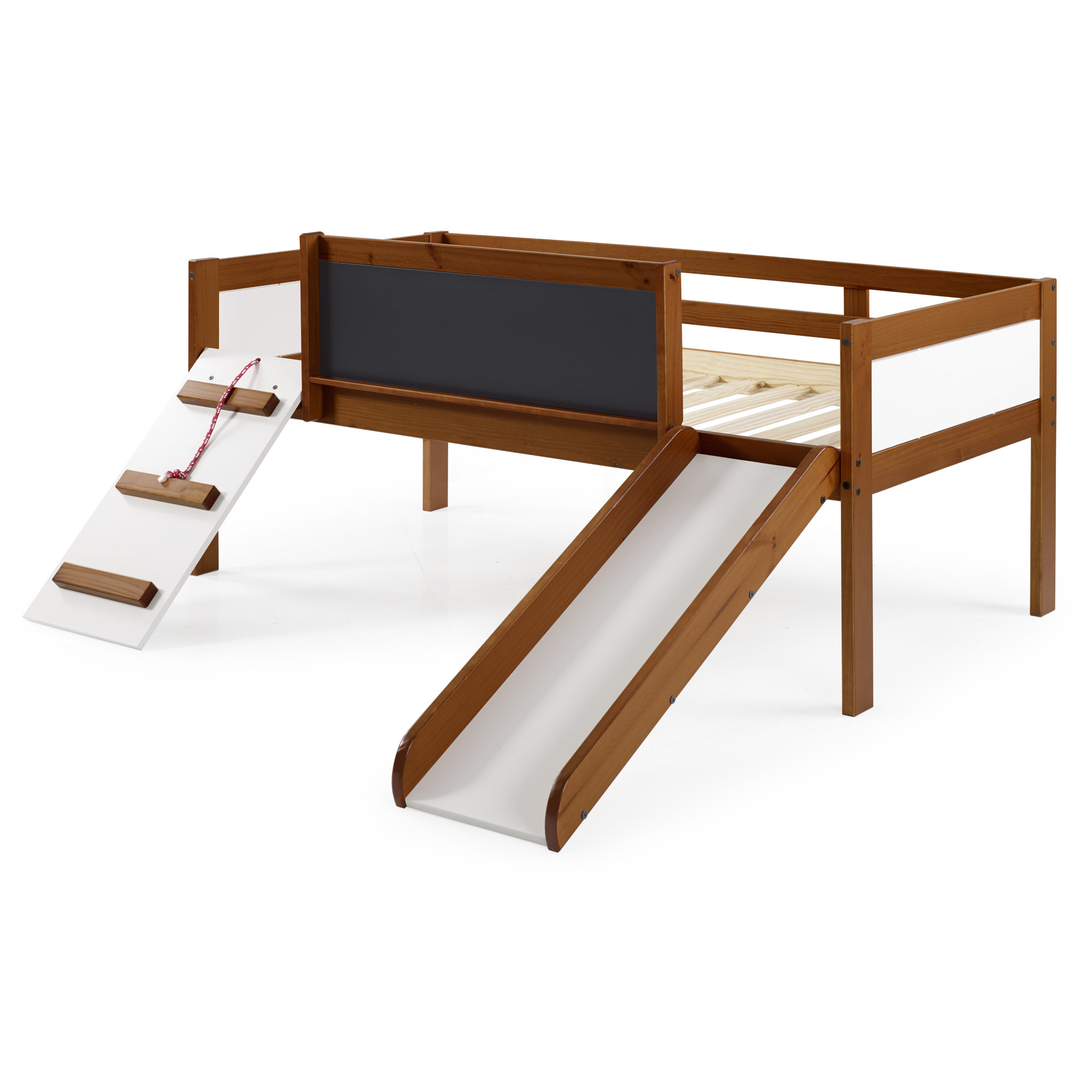  Twin Solid Wood Platform Loft Bed by Donco Kids, Espresso/White