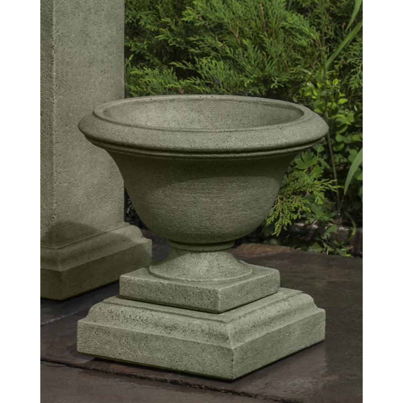 Urne à fleurs en pierre Moreland, Bronze cuivré, H 13,5 po x l 14 po x P 14 po