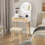 Dressing Table With Led Lighted Mirror, Makeup Vanity Table With Drawer And Stool, 60cm Desktop