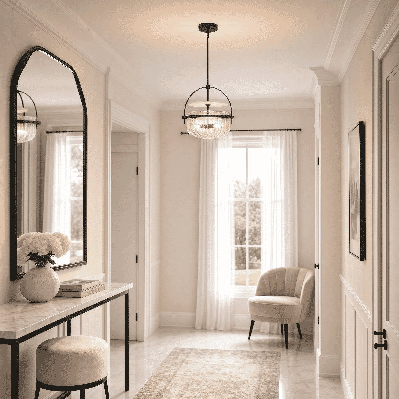 Luminaire suspendu semi-encastré 4 lumières Savmar House Denmar, Noir mat