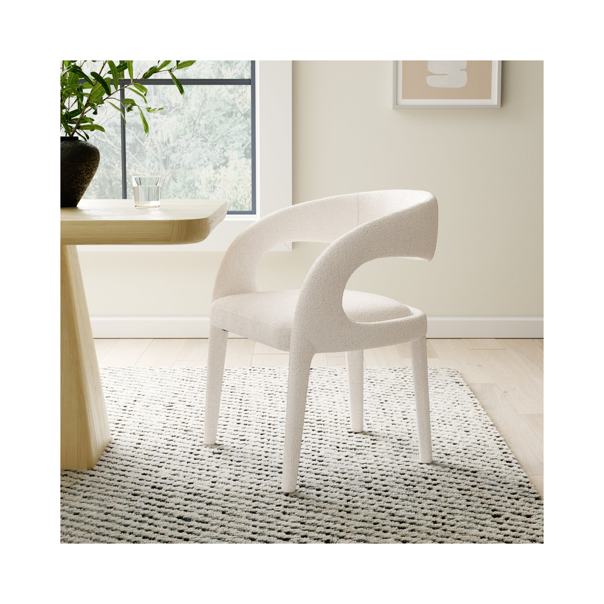 Hawkins Standard Upholstered Arm Chair, Omari Natural
