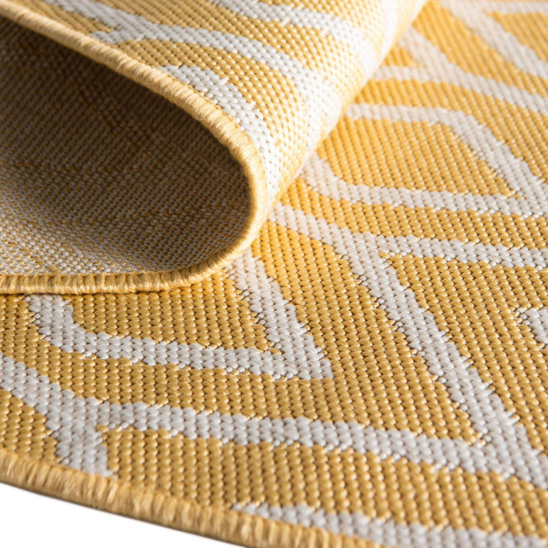 Outdoor Destiny Area Rug Gold Color, 34.5" W x 72" L