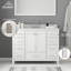 48 po X P 22 po P 35,4 po Meuble-lavabo simple H en gris avec comptoir et miroir DEL-1619253528