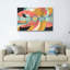 Ensemble de 1 tableau abstrait sur toile « Vagues »-130538284-130538288