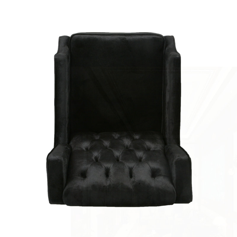 Fabric Armchair Push Back Recliner, Black