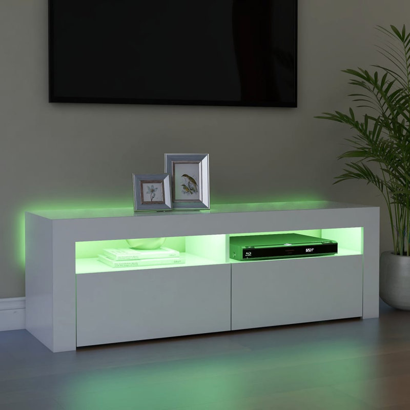 Meuble télé avec lumières DEL 47,2 po x 13,8 po x 15,7 po, Blanc
