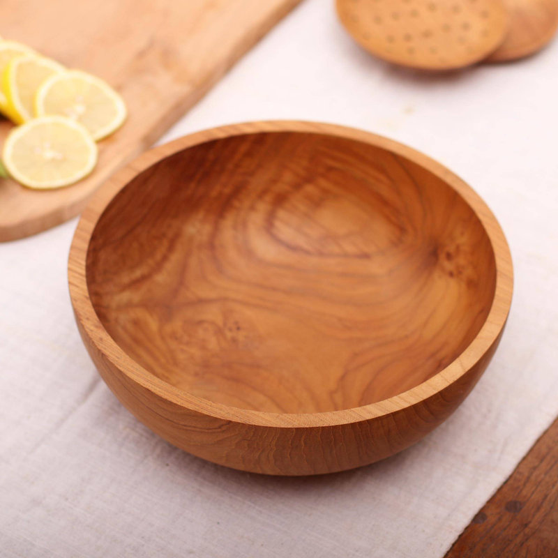 Millwood Pines Loftus Teak Serving Bowl