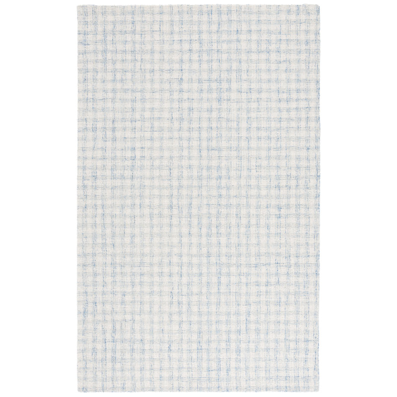 Plaid Wool Hand Tufted Area Rug, Rectangle 122 x 183 cm
