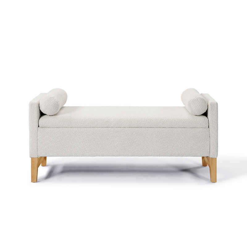 Banc de chambre rembourré avec tissu bouclé