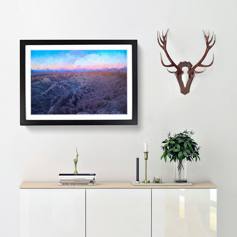 Anza-Borrego Desert California in Abstract - Picture Frame Graphic Art Print, 36cm H x 48cm W x 2cm D, Black Framed