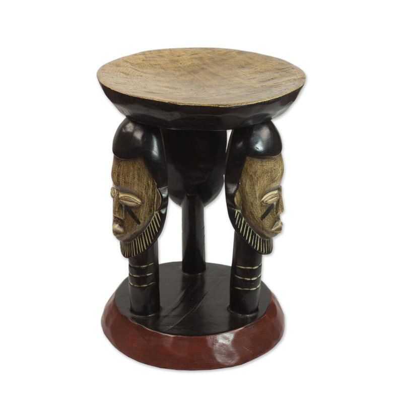 Tabouret d'appoint en bois massif Erikia