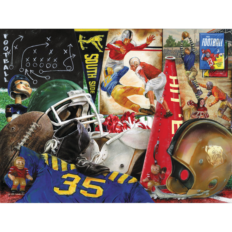 Football rétro, H 20 po x l 30 po x P 1,25 po
