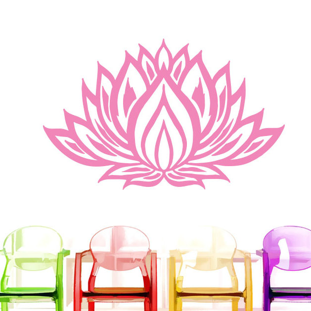 Décalcomanie murale fleur de lotus mehndi, Rose tendre