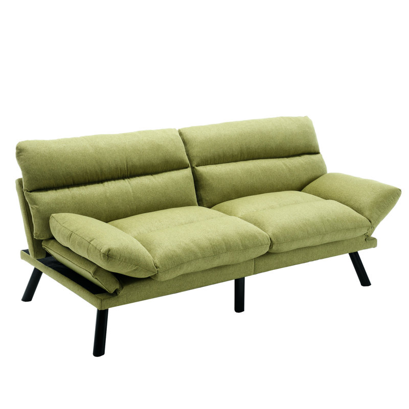 Élégant lit à 2 places pour la maison - Velours épais rembourré avec pieds en métal et pieds de coussins de canapé 2 places confortables pour la chambre à coucher et le bureau, espace de travail productif
