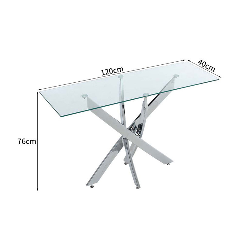 Kelsi 120cm Glass Top Console Table