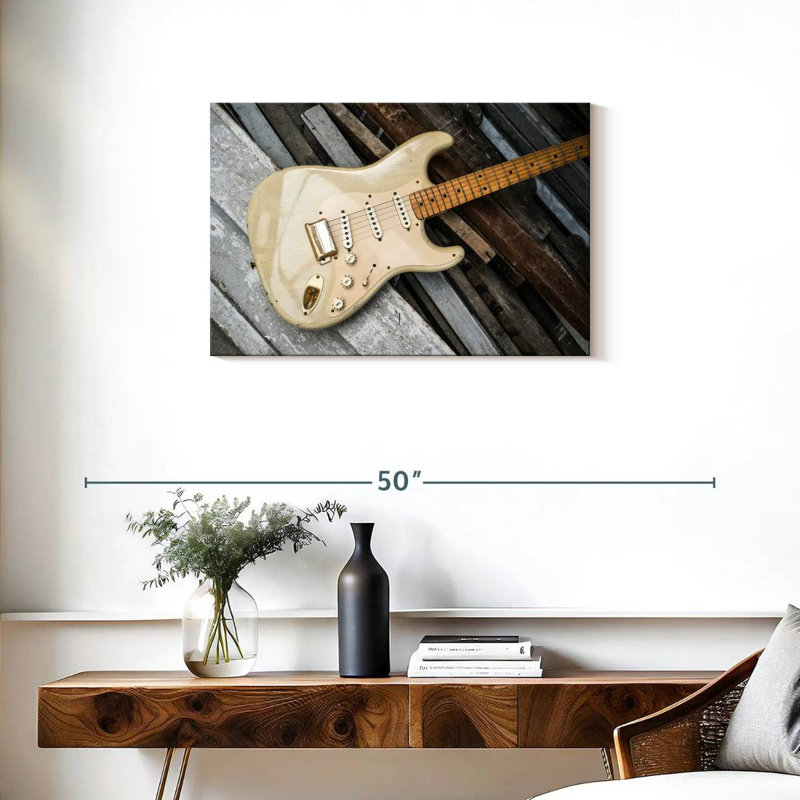 Guitare Abarca sur planches, H 20 po x l 30 po