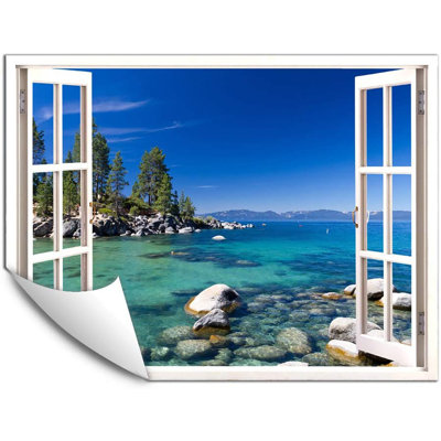 Window White Scenery Peel & Stick Border