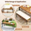48” Wicker Patio Bench with Acacia Wood Seat Removable Padded Cushion for Garden