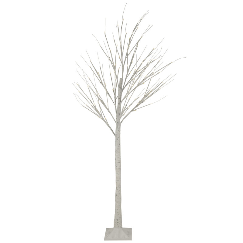Arbre de Noël blanc 6 pi avec lumières DEL blanc chaud