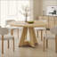 Table de salle à manger ronde pour 4 à 7 personnes, table de cuisine en bois moderne avec base en métal robuste, grande table de salle à manger ronde pour salle à manger, assemblage facile-69791106