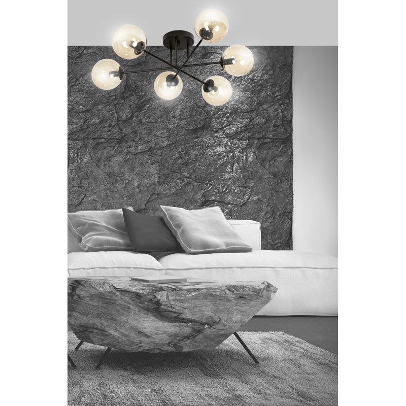Cadesia Glass Semi Flush Mount, Amber