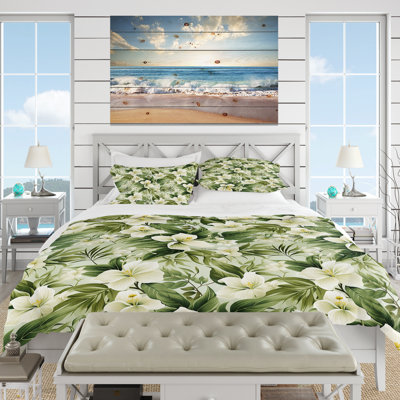 Minimalist Flora Tropical Pattern II - Ensemble de housse de couette tropical