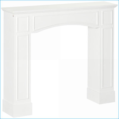 Motif décoratif moderne de manteau de cheminée | 29 po de largeur intérieure | Panneau de fibres à densité moyenne | Blanc neige