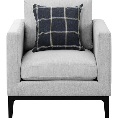 Elegant Grey Chair With Foam Filling - Ensures Long-Term Comfort Cozy Armchair Adds Warmth And To Your Space