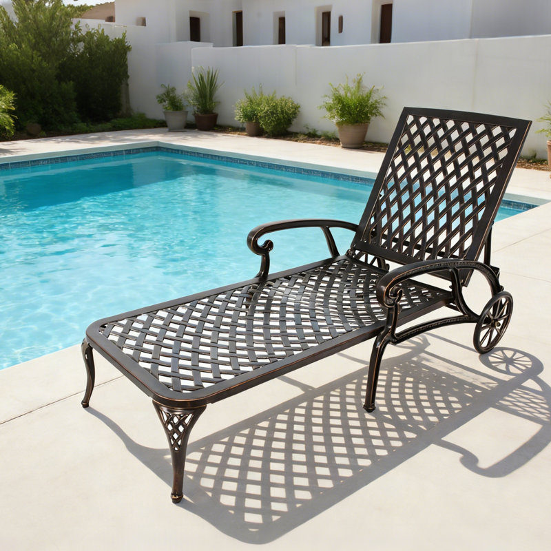 Chaise longue en aluminium coulé brun 1Pcs, Brun
