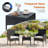 3 Piece All-Weather PE Rattan Outdoor Conversation Set with Glass Table & Cushions-85036934