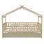 Lit simple en bois avec lit gigogne-584549507