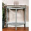 Console en chêne naturel gris - Design demi-lune avec rangement fonctionnel et polyvalent