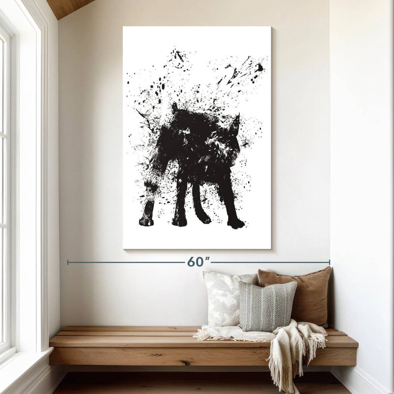 Brampt Black Abstract Dog, 51" H x 34" W
