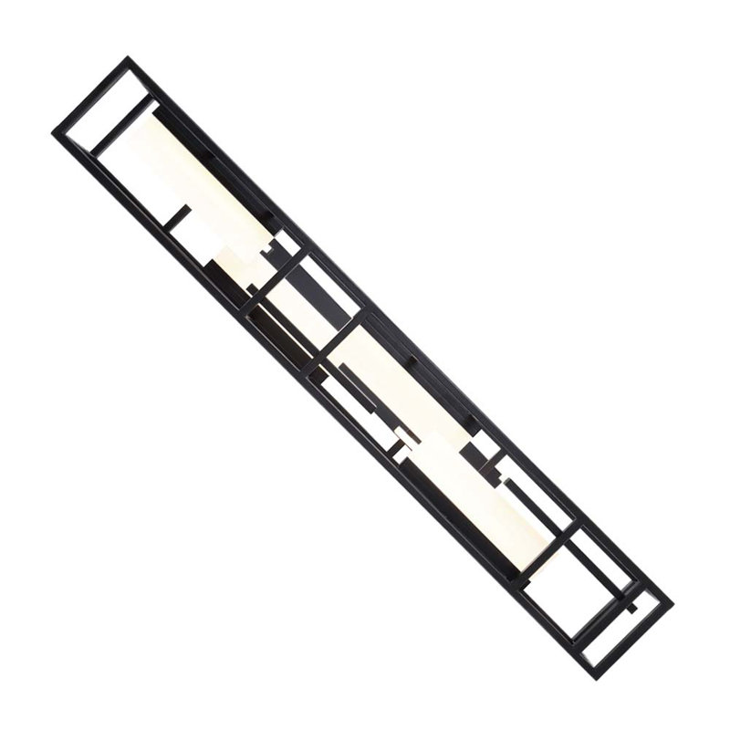 Modern Black LED Linear Island Pendant Light