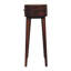 Mini console en bois Albion Chestnut, 1 tiroir, pieds nordiques, brun foncé