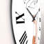 One Line Portrait de femme avec feuilles et formes II - horloge murale moderne-60186798