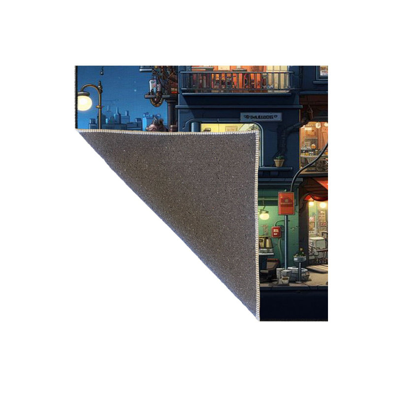 Tapis tissé à motif coloré Tall Building, Sous-tapis rectangulaire de 3 pi 3 po x 4 pi 11 po