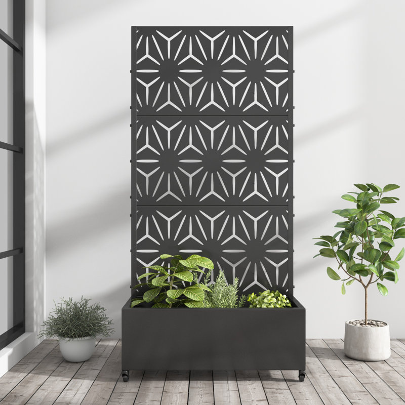 Lit de jardin surélevé rectangulaire noir 72 po x 47 po