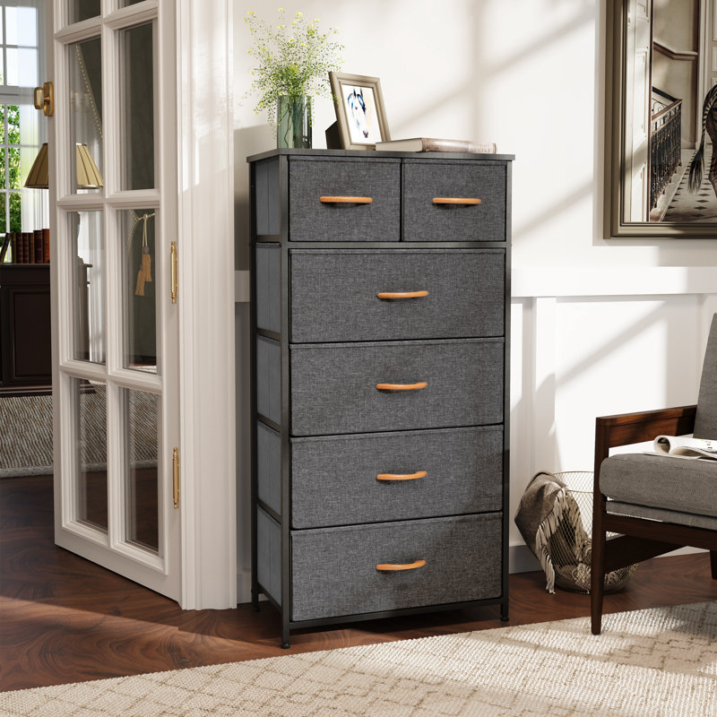 Jauier Metal 23.2'' W 6 - Drawer Dresser, Gray, Gray