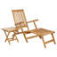  Folding Deck Chair Adjustable Natural Solid Teak Wood with Footrest-1281709791