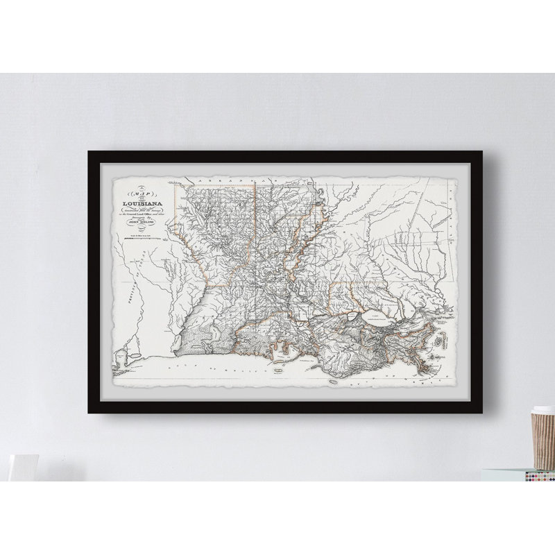 Louisiana State Outline - cadre photo, H 8 po x l 12 po x P 1,5 po