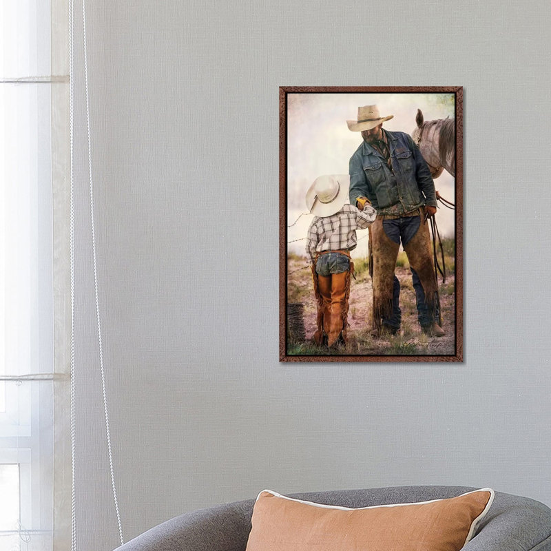 A Job Well Done by Rhonda Thompson - Painting on Canvas, 66.04cm H x 45.72cm W x 3.81cm D, Classic Brown Wood Framed