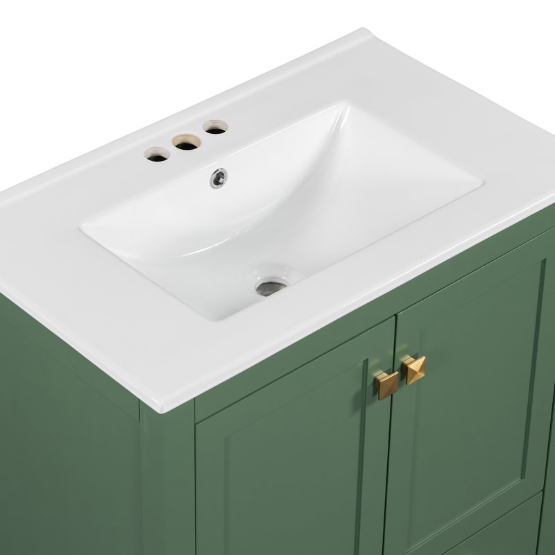 Armoire de meuble-lavabo 30 po avec lavabo simple, 2 portes et un tiroir