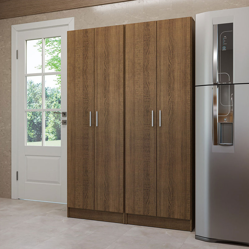 Armoire de rangement pour cuisine Madesa 4 portes 8 tablettes utilitaires L 47 po Unité de rangement en bois pour la cuisine 6 tablettes réglables anti-basculement - rustique