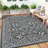 Reversible Outdoor Area Rug – Waterproof & UV Resistant Plastic Carpet – Modern Gray Design – Easy to Clean – 9x18ft-895378003-895378002