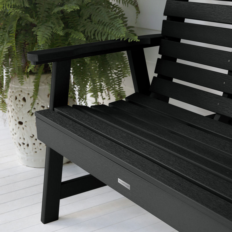Banc de jardin en plastique Midwest, H 32 po x l 52 po x P 25 po, Noir, noir, noir, noir