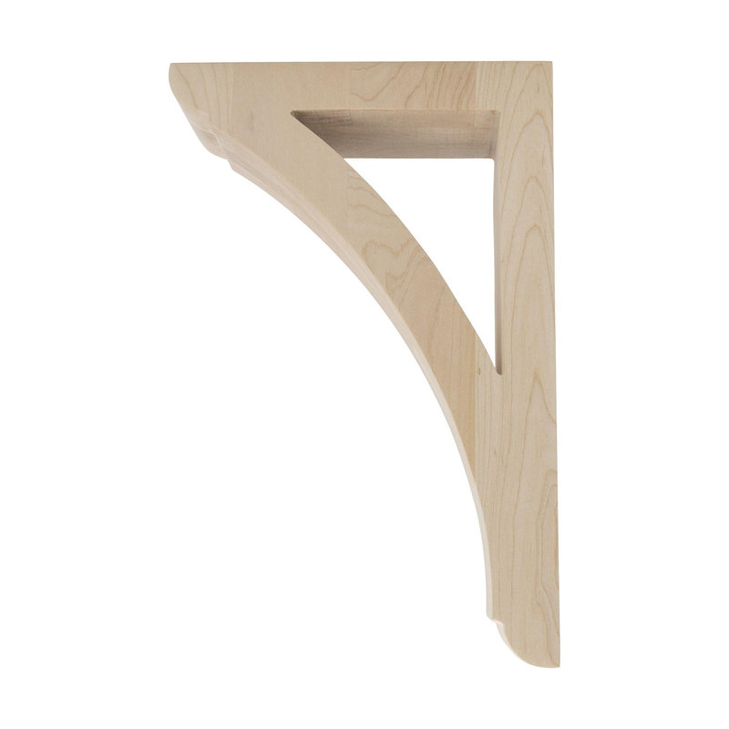 Corbeau de support en bois massif moyen non fini 12 po x 2 1/2 po x 8 po, Érable dur